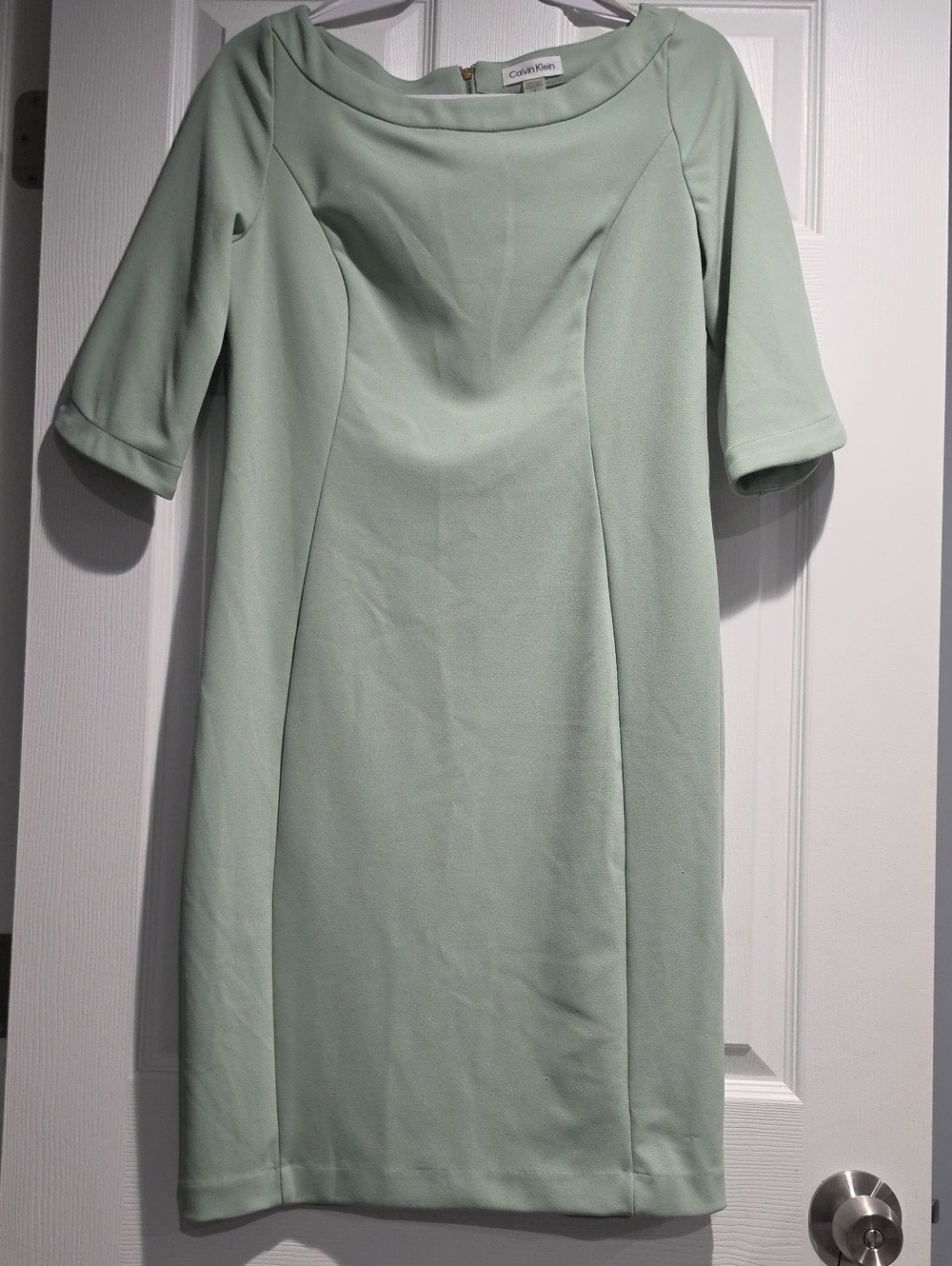 Calvin Klein Soft Mint Ponte Midi Dress